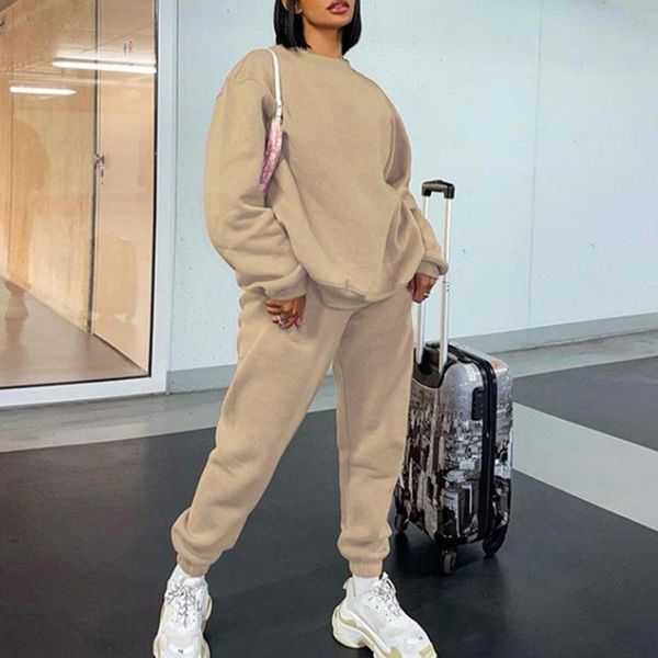 women's two piece pants tracksuit sweatshirt joggers 2 pieces set fleece loose casual solid o-neck pullover and lace up sports suit 202, White
women's two piece pants tracksuit sweatshirt joggers 2 pieces set fleece loose casual solid o-neck pullover and lace up sports suit 202, White