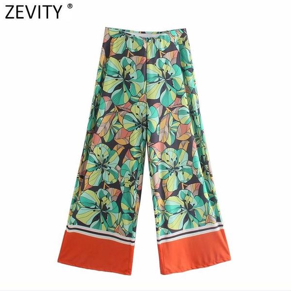 women's pants & capris zevity 2021 women tropical floral print patchwork wide leg female chic elastic waist casual loose summer trouser, Black;white
women's pants & capris zevity 2021 women tropical floral print patchwork wide leg female chic elastic waist casual loose summer trouser, Black;white