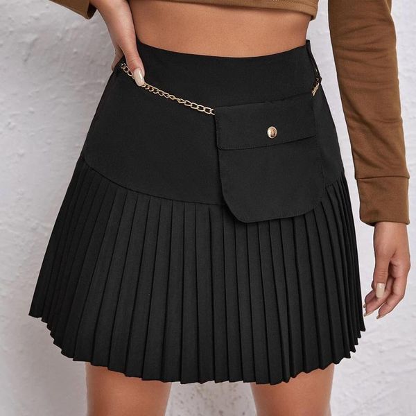 summer women's skirt fashion solid side zipper a-line high waist short female pleated streetwear mini skirts, Black
summer women's skirt fashion solid side zipper a-line high waist short female pleated streetwear mini skirts, Black