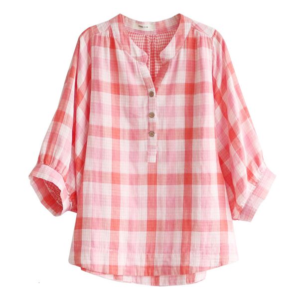 women's blouses & shirts new summer cotton shirt mori girl casual literary plaid half sleeve loose v-neck pullover xmqu, White
women's blouses & shirts new summer cotton shirt mori girl casual literary plaid half sleeve loose v-neck pullover xmqu, White
