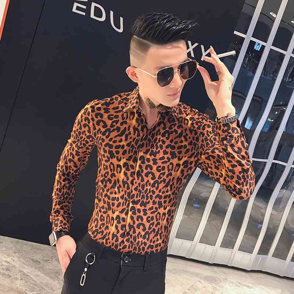 men's casual shirts moda leopardo impresso social camisas para homens roupas de manga longa simples noite clube magro ajuste ropa homb, White;black
men's casual shirts moda leopardo impresso social camisas para homens roupas de manga longa simples noite clube magro ajuste ropa homb, White;black