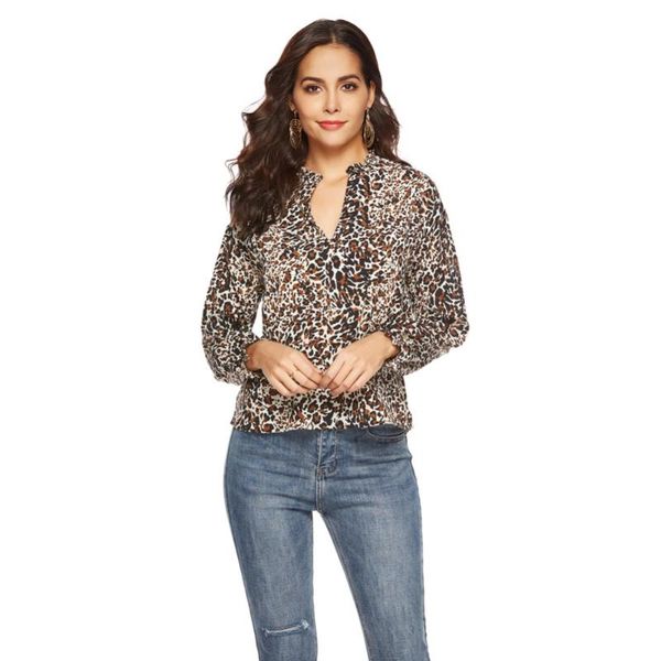 women's blouses & shirts 2021 spring european and american v-neck leopard print chiffon shirt wooden ear long-sleeved female, White
women's blouses & shirts 2021 spring european and american v-neck leopard print chiffon shirt wooden ear long-sleeved female, White