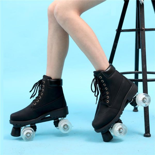 inline & roller skates black pu leather 4-wheels woman 6 color double row skating shoes sliding sneakers patines europe size 36-46
inline & roller skates black pu leather 4-wheels woman 6 color double row skating shoes sliding sneakers patines europe size 36-46