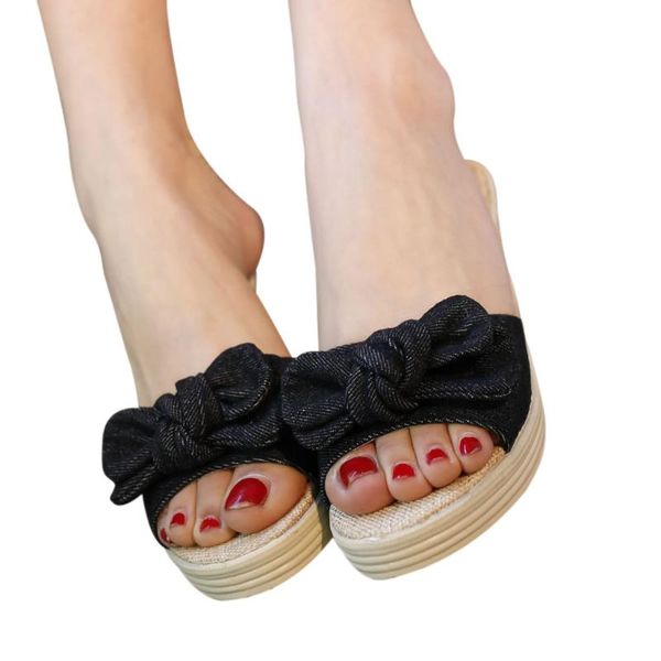 slippers woman bow black wedge female shoes summer platform casual bottom ladies beach
slippers woman bow black wedge female shoes summer platform casual bottom ladies beach
