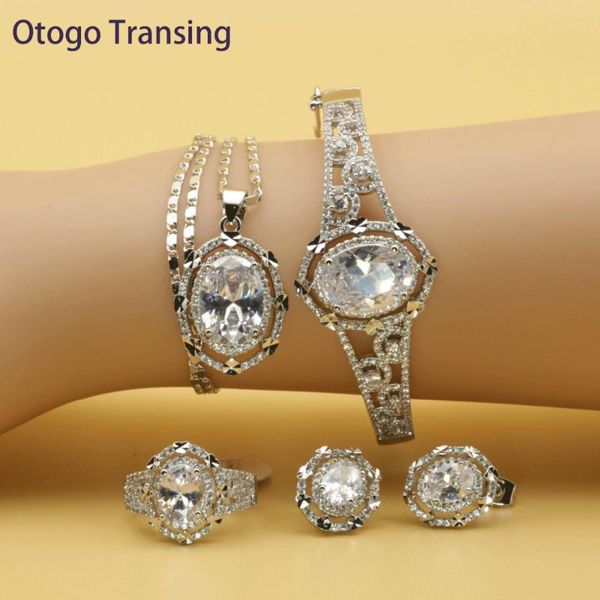 earrings & necklace otogo transing 2021 round white cubic zirconia silver color jewelry sets for women earring pendant ring bracelet set202
earrings & necklace otogo transing 2021 round white cubic zirconia silver color jewelry sets for women earring pendant ring bracelet set202