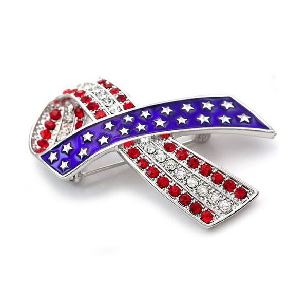 

pins, brooches 4th of july veteran's day ribbon lot breast cancer awareness brooch star american usa flag pins, Gray