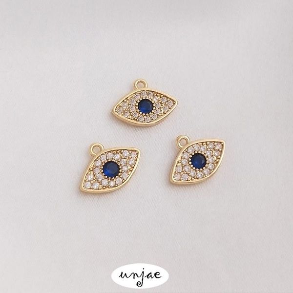 charms gold-covered color-preserving micro-inlaid zircon blue turkish devil's eye pendant diy bracelet earrings, Bronze;silver
charms gold-covered color-preserving micro-inlaid zircon blue turkish devil's eye pendant diy bracelet earrings, Bronze;silver