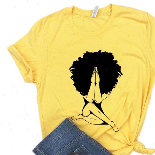women afro woman praying print tshirt cotton casual funny t shirt for yong lady girl tee 6 colors, White
women afro woman praying print tshirt cotton casual funny t shirt for yong lady girl tee 6 colors, White