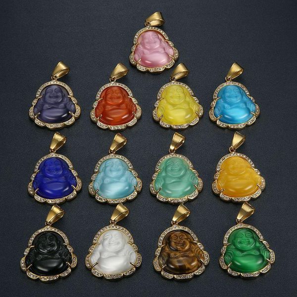 colorful cat eye tiger stone buddha necklace healing jewelry stainless steel chain maitreya pendant women men necklaces, Silver
colorful cat eye tiger stone buddha necklace healing jewelry stainless steel chain maitreya pendant women men necklaces, Silver