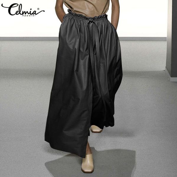 stylish pu leather skirt women celmia elastic high waist slit maxi casual fleece long elegant office buttom skirts, Black
stylish pu leather skirt women celmia elastic high waist slit maxi casual fleece long elegant office buttom skirts, Black