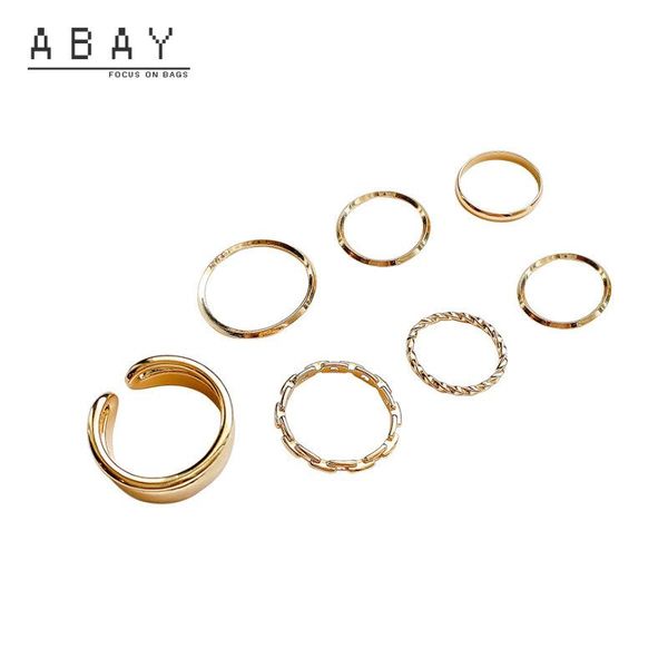 fashion combination ring index finger pearl cool style light luxury temperament high sense accessories wholesale cluster rings, Golden;silver