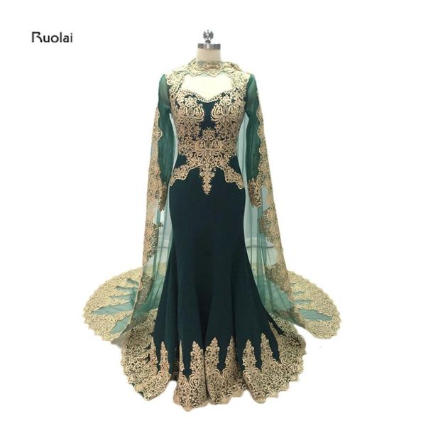 party dresses 2021 custom made gold lace appliques mermaid muslim evening sheer sleeves arabic prom dress with cloak emerald, White;black
party dresses 2021 custom made gold lace appliques mermaid muslim evening sheer sleeves arabic prom dress with cloak emerald, White;black