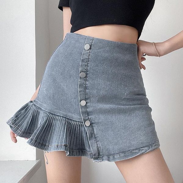 skirts splicing ruffles mini skirt women spring 2021 irregular high waist cowboy retro women's short single breasted, Black
skirts splicing ruffles mini skirt women spring 2021 irregular high waist cowboy retro women's short single breasted, Black