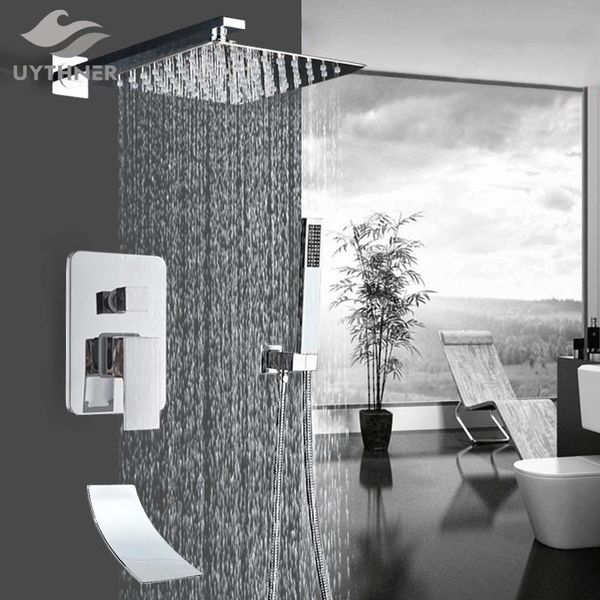 uythner bath shower faucet rainfall shower head chrome system waterfall bathtub tap mixer faucets wall mounted
uythner bath shower faucet rainfall shower head chrome system waterfall bathtub tap mixer faucets wall mounted