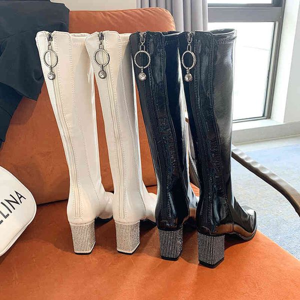 boots botas femininas novo outono moda estilo britânico strass couro do plutônio zÃper preto bege .5cm sobre o joelho botas av8x, Black
boots botas femininas novo outono moda estilo britânico strass couro do plutônio zÃper preto bege .5cm sobre o joelho botas av8x, Black