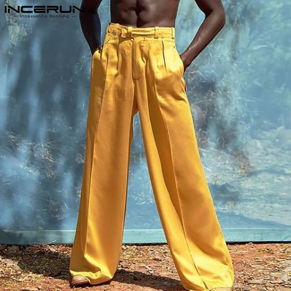 men's pants 2021 fashion men casual streetwear solid color joggers wide leg trousers baggy leisure pantalones hombre s-5xl incerun, Black
men's pants 2021 fashion men casual streetwear solid color joggers wide leg trousers baggy leisure pantalones hombre s-5xl incerun, Black