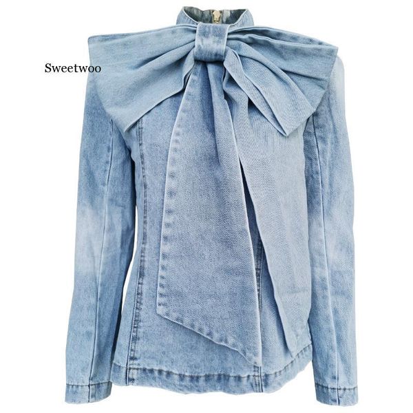 women's jackets patchwork bow denim jacket stand collar long sleeve vintage ruched for female 2021 fashion clothing, Black;brown
women's jackets patchwork bow denim jacket stand collar long sleeve vintage ruched for female 2021 fashion clothing, Black;brown