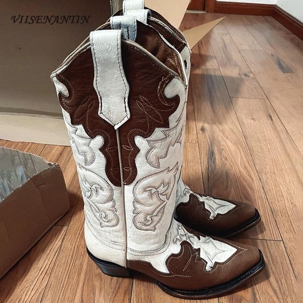 boots pointed thick heel v-mouth color matching high-tube western sleeve embroidery high-heeled knight cowboy fashion, Black
boots pointed thick heel v-mouth color matching high-tube western sleeve embroidery high-heeled knight cowboy fashion, Black