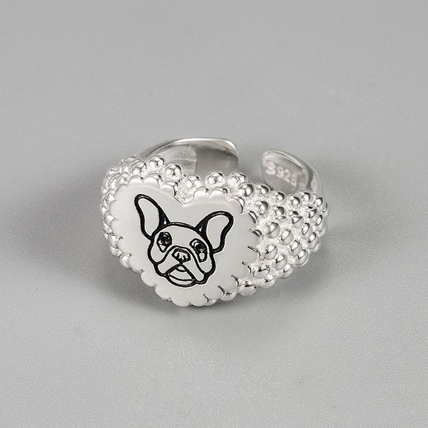 european and american cute pug ring shape heavy industry 925 sterling silver ins original animal series dog open
european and american cute pug ring shape heavy industry 925 sterling silver ins original animal series dog open