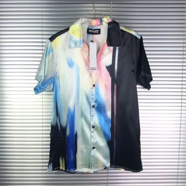 men's casual shirts 2021 luxury men classic represent pink tie-dyed fashion cotton shirt short sleeves a83, White;black
men's casual shirts 2021 luxury men classic represent pink tie-dyed fashion cotton shirt short sleeves a83, White;black