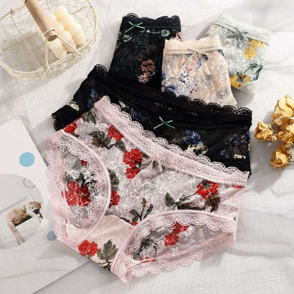 lace underwear women's transparent middle waist briefs breathable girls' mesh, Black;pink
lace underwear women's transparent middle waist briefs breathable girls' mesh, Black;pink