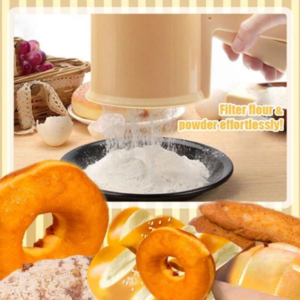 fine mesh handheld flour sieve semi-automatic strainer handy filter baking tools kitchen & pastry
fine mesh handheld flour sieve semi-automatic strainer handy filter baking tools kitchen & pastry
