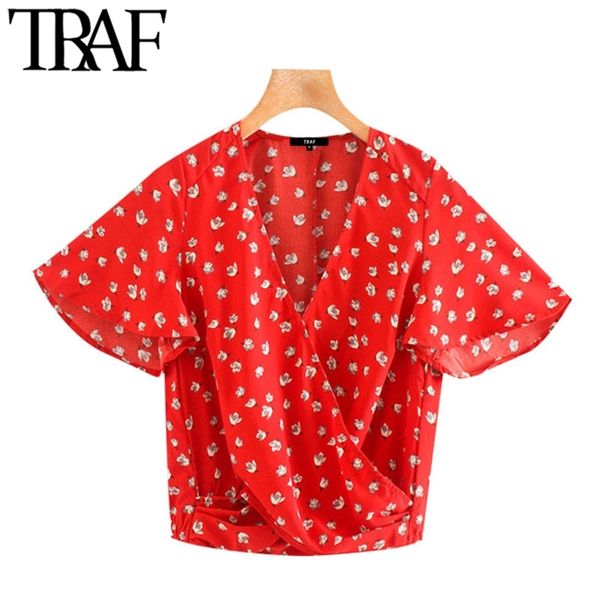 women sweet fashion floral print pleated blouses vintage v neck short sleeve female shirts blusas chic 210507, White
women sweet fashion floral print pleated blouses vintage v neck short sleeve female shirts blusas chic 210507, White