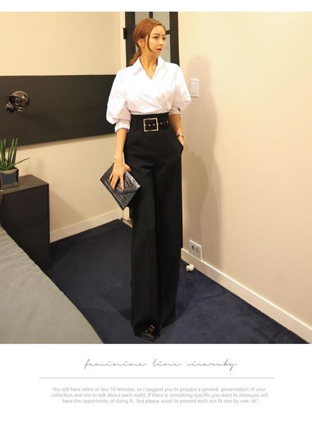 women's pants & capris 2021 women korean fashion with belt high waist ol work black color loose wide leg long trousers plus size s l, Black;white
women's pants & capris 2021 women korean fashion with belt high waist ol work black color loose wide leg long trousers plus size s l, Black;white