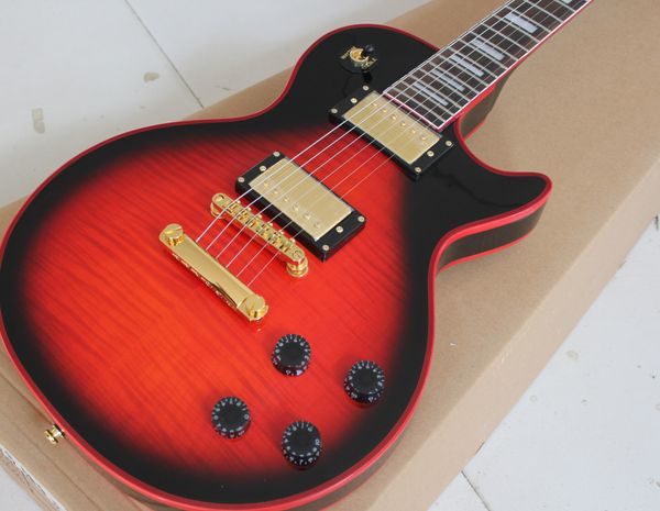 limited electric guitar body mahogany ,support customize flame maple red gold hardware
limited electric guitar body mahogany ,support customize flame maple red gold hardware