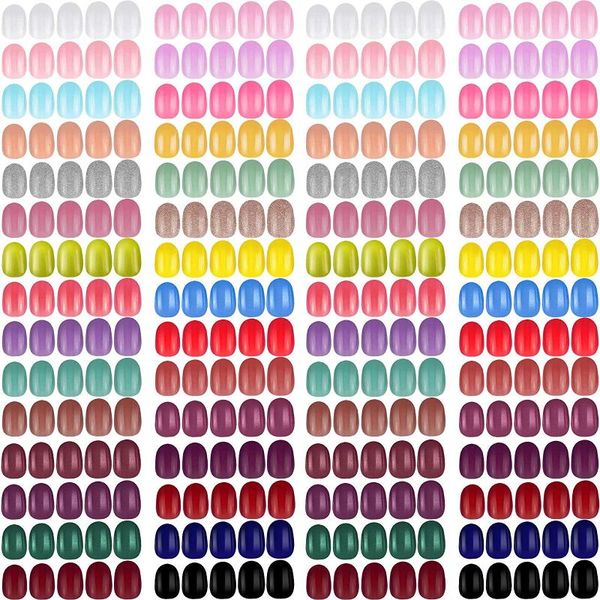 false nails 1440 pieces oval nails, full-covered gloss solid color nail art kit, for girl decoration, 60 sets, Red;gold
false nails 1440 pieces oval nails, full-covered gloss solid color nail art kit, for girl decoration, 60 sets, Red;gold