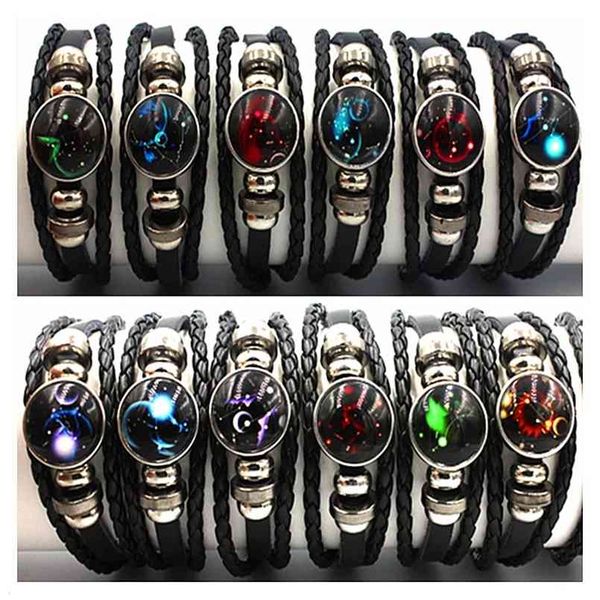 mixmax 12pcs/set 12 constellations luminous handmade leather bracelets snaps bangles jewelry glow in the dark 210918, Black
mixmax 12pcs/set 12 constellations luminous handmade leather bracelets snaps bangles jewelry glow in the dark 210918, Black