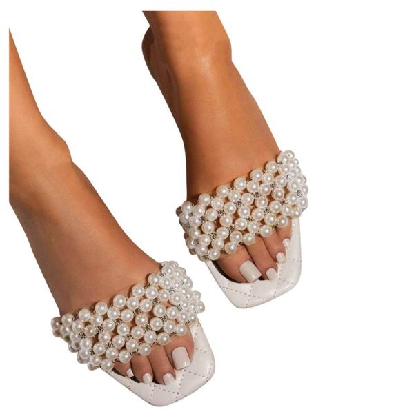 summer pearl slippers women flat slides shoes square toe sandals outdoor flip flops ladies woman beach, Black
summer pearl slippers women flat slides shoes square toe sandals outdoor flip flops ladies woman beach, Black