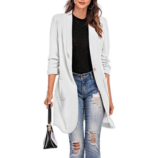 women's suits & blazers stylish women blazer solid color temperament suit one button, White;black
women's suits & blazers stylish women blazer solid color temperament suit one button, White;black
