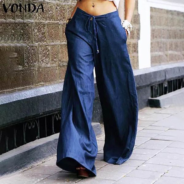 women's pants & capris denim vintage pockets pantalon vonda women 2021 spring solid wide leg casual loose high waist trousers fema, Black;white
women's pants & capris denim vintage pockets pantalon vonda women 2021 spring solid wide leg casual loose high waist trousers fema, Black;white
