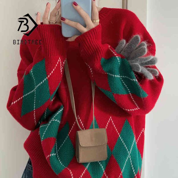 women christmas sweater thick warm winter pullovers square print contrast color jumper full sleeve knitted girl t0n450t 210430, White;black
women christmas sweater thick warm winter pullovers square print contrast color jumper full sleeve knitted girl t0n450t 210430, White;black