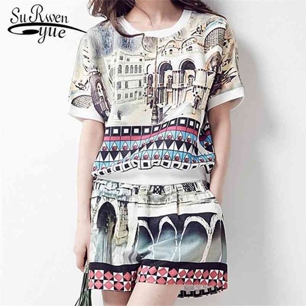 women the large size short sleeve round collar printing fashion casual two-piece set summer clothing 3563 50 210521, White
women the large size short sleeve round collar printing fashion casual two-piece set summer clothing 3563 50 210521, White