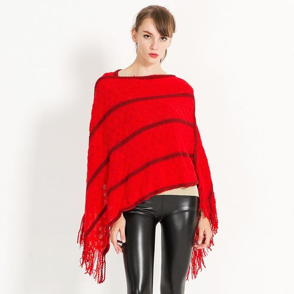 scarves lady's bicolor rhombus scarf in winter thickening poncho autumn women's red black tassels warm shawl, Blue;gray
scarves lady's bicolor rhombus scarf in winter thickening poncho autumn women's red black tassels warm shawl, Blue;gray