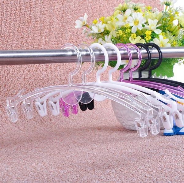 transparent plastic fashion panty hanger thickened bra hanger with clip special underwear hanger for clothing store
transparent plastic fashion panty hanger thickened bra hanger with clip special underwear hanger for clothing store