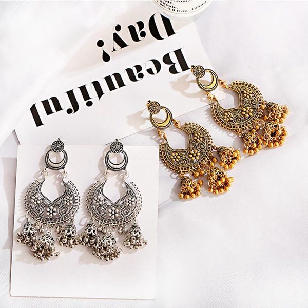 retro jhumka earrings egypt thailand big bell tassel hollow flower carved dangle hanging for women gypsy jewelry & chandelier, Silver
retro jhumka earrings egypt thailand big bell tassel hollow flower carved dangle hanging for women gypsy jewelry & chandelier, Silver