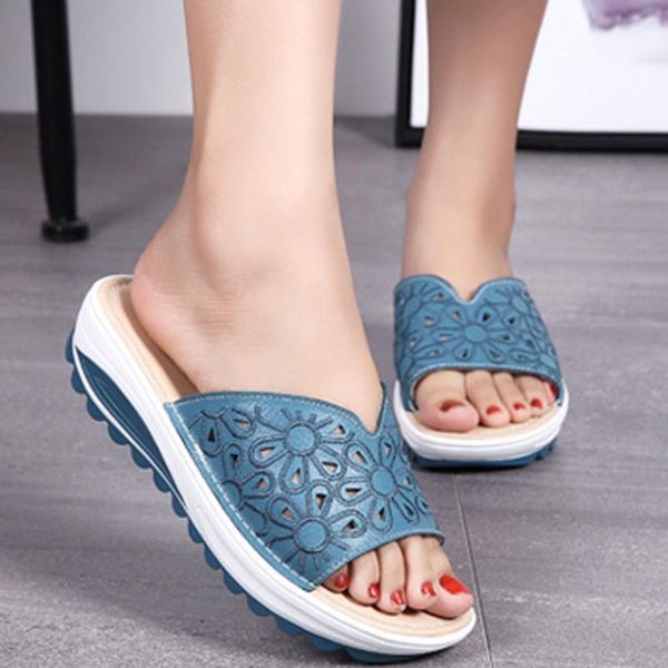 slippers fashion 2021 women's peep toe hollow out toepost platform wedges shoes sandals summer d2#2, Black 
slippers fashion 2021 women's peep toe hollow out toepost platform wedges shoes sandals summer d2#2, Black