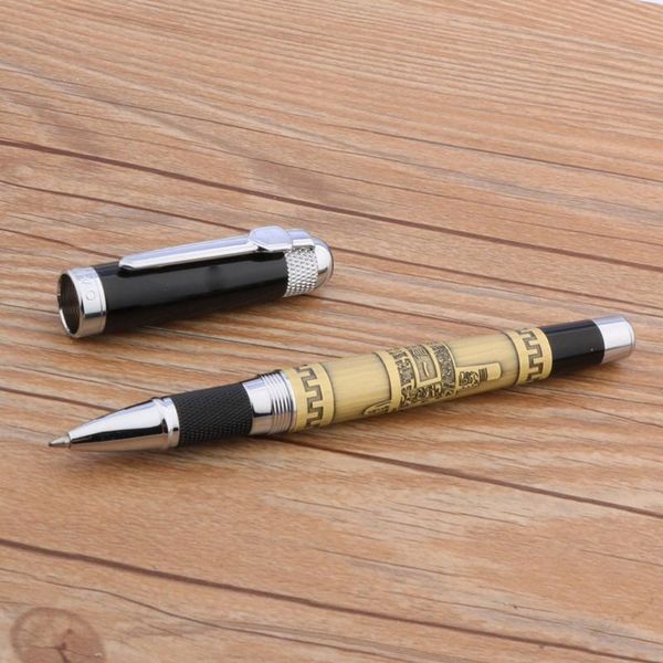 ballpoint pens jinhao 189 ball point pen relief inscription tripod bronze rollerball stationery office school supplies, Blue;orange