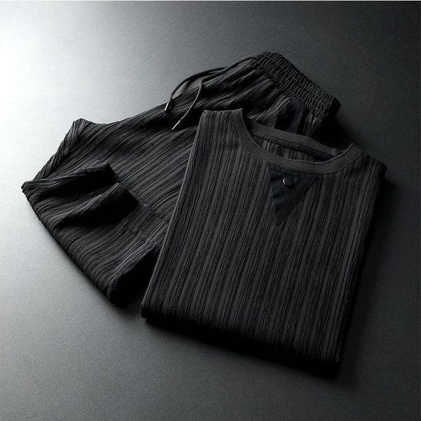 jogging clothing casual suit men's summer large loose breathable ice two piece set solid color short sleeve elastic retro style tide, Black;red
jogging clothing casual suit men's summer large loose breathable ice two piece set solid color short sleeve elastic retro style tide, Black;red
