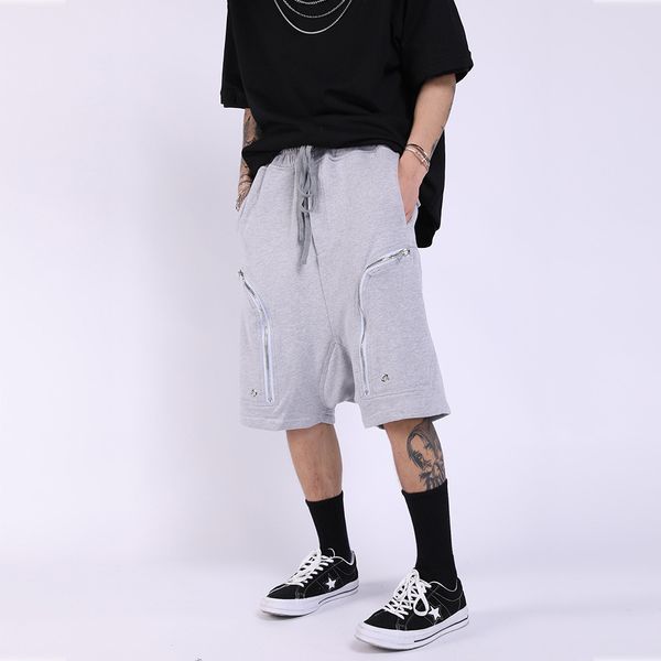 fashionable shorts zipper decoration solid color casual pants men's street brand loose straight capris summer sports, White;black
fashionable shorts zipper decoration solid color casual pants men's street brand loose straight capris summer sports, White;black