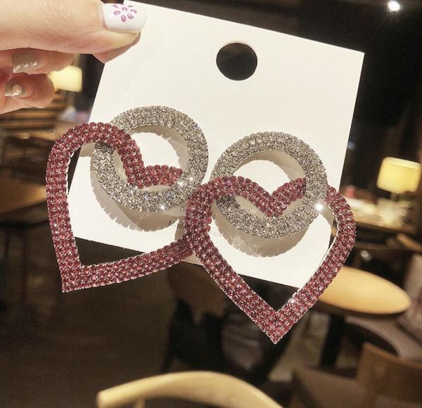 925 silver needle diamond dangle fashion peach heart euro american love crystal earrings
925 silver needle diamond dangle fashion peach heart euro american love crystal earrings