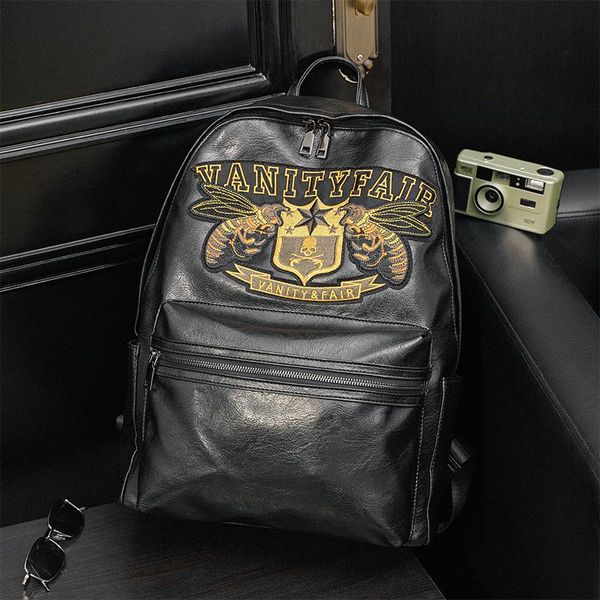 backpack personalized black embroidery printed korean men's bag street fashion computer youth student schoolbag 
backpack personalized black embroidery printed korean men's bag street fashion computer youth student schoolbag