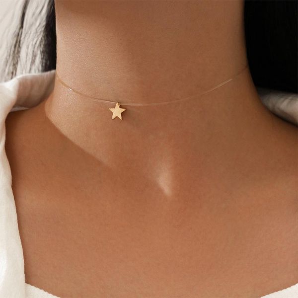 pendant necklaces simple design transparent line star necklace charming wedding party choker accessories creative jewelry girl gift, Silver
pendant necklaces simple design transparent line star necklace charming wedding party choker accessories creative jewelry girl gift, Silver