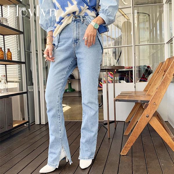 women's jeans floylyn autumn women denim high waist straight for side split vintage female long pant capris1, Blue
women's jeans floylyn autumn women denim high waist straight for side split vintage female long pant capris1, Blue