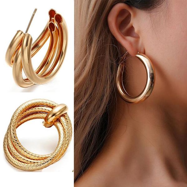 hoop & huggie 2021 punk earrings for women statement exaggerated gold fashion jewelry accessories, Golden;silver
hoop & huggie 2021 punk earrings for women statement exaggerated gold fashion jewelry accessories, Golden;silver