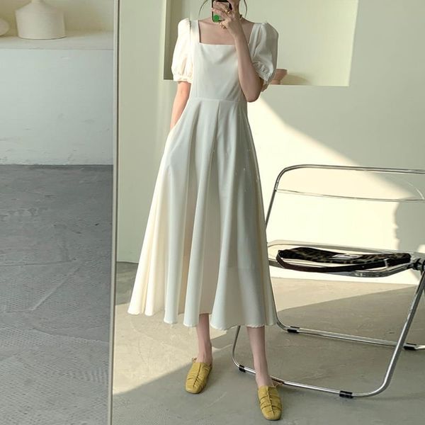 korean fashion temperament summer dress casual high waist square collar puff sleeve vintage french 210510, Black;gray
korean fashion temperament summer dress casual high waist square collar puff sleeve vintage french 210510, Black;gray