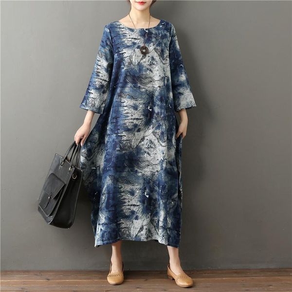 casual dresses women autumn winter vintage print long sleeve retro cotton maxi robe tunic floral big plus size three quarter, Black;gray
casual dresses women autumn winter vintage print long sleeve retro cotton maxi robe tunic floral big plus size three quarter, Black;gray
